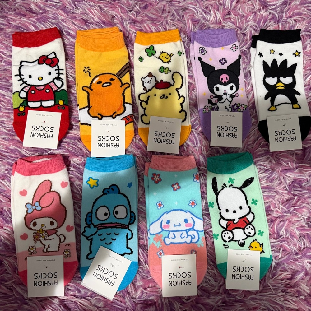 Cute Cartoon Character Socks Set Bundle of 9pairs